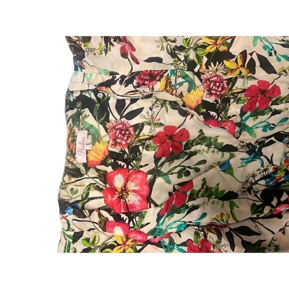 Parker 100% Silk Floral Constance Flutter- Blouson Dress Women Size S - Picture 15 of 16